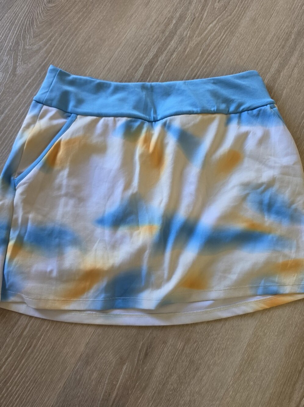 adidas Blue and Yellow Tie-Dye Mini Skirt